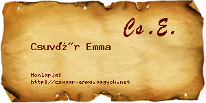 Csuvár Emma névjegykártya